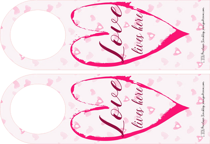 Raining Hearts — Love Lives Here — Door Hanger — Digital Download