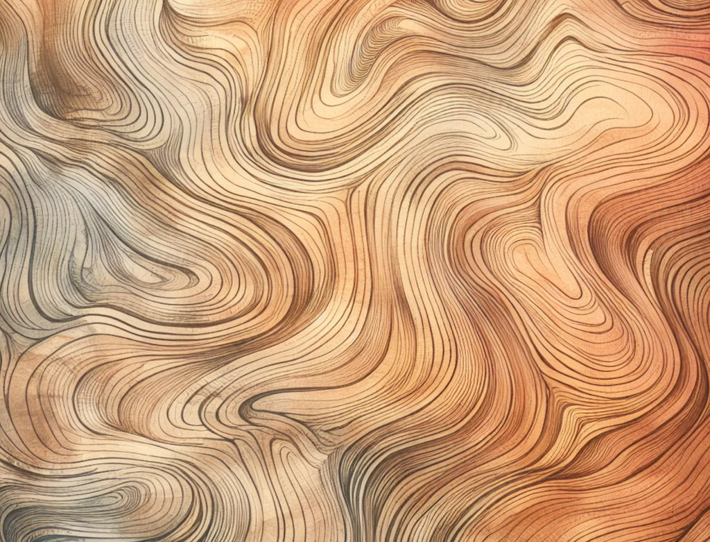 Wavy, multicolored pattern in shades of brown and beige.