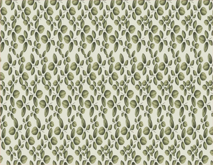 Pattern of green leaves on a beige background