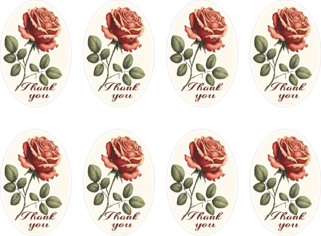 Rose Thank you Stickers