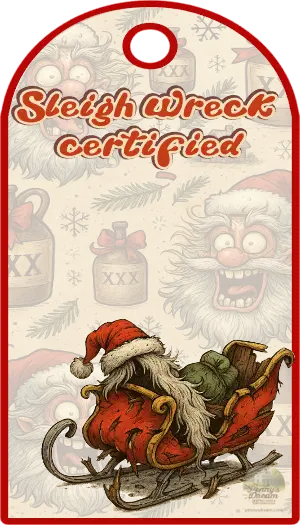 Stressed Out Santa Gift Tags – Sleigh Wreck Certified -Digital Download  **