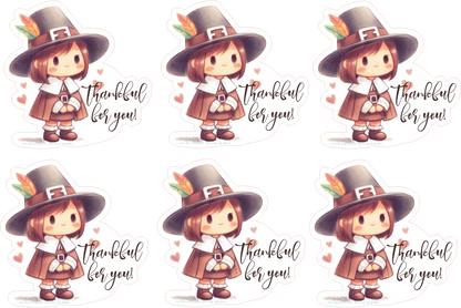 Thankful for You — Sticker Sheet — Digital Download