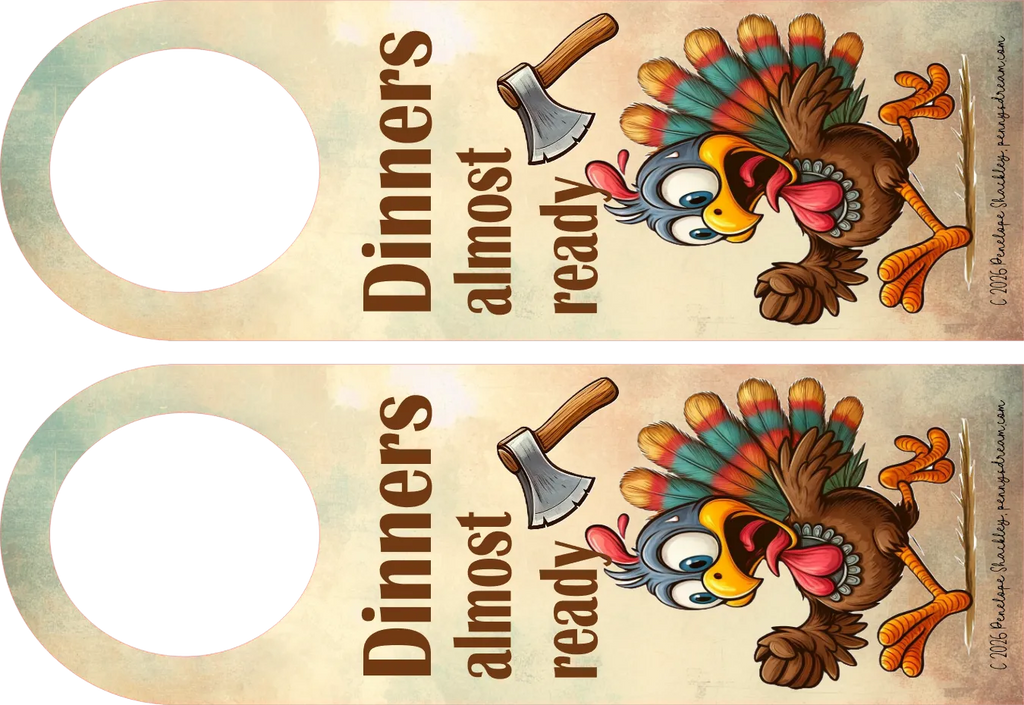 Thanksgiving Dinner Door Hanger — Digital Download