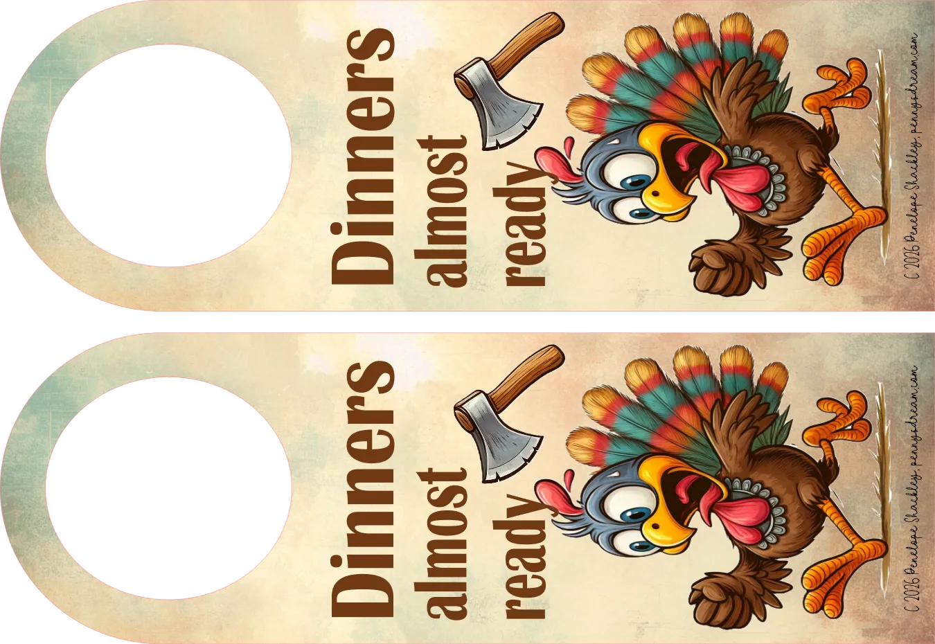 Thanksgiving Dinner Door Hanger — Digital Download