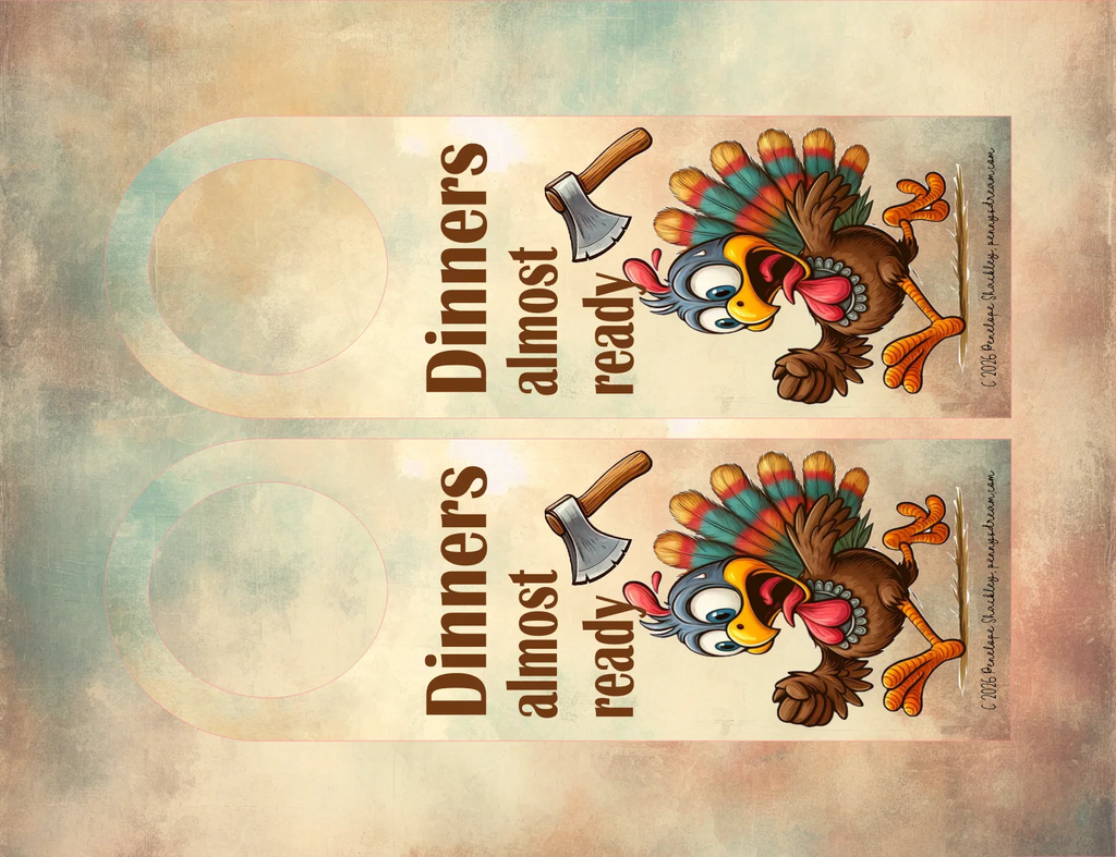Thanksgiving Dinner Door Hanger — Digital Download