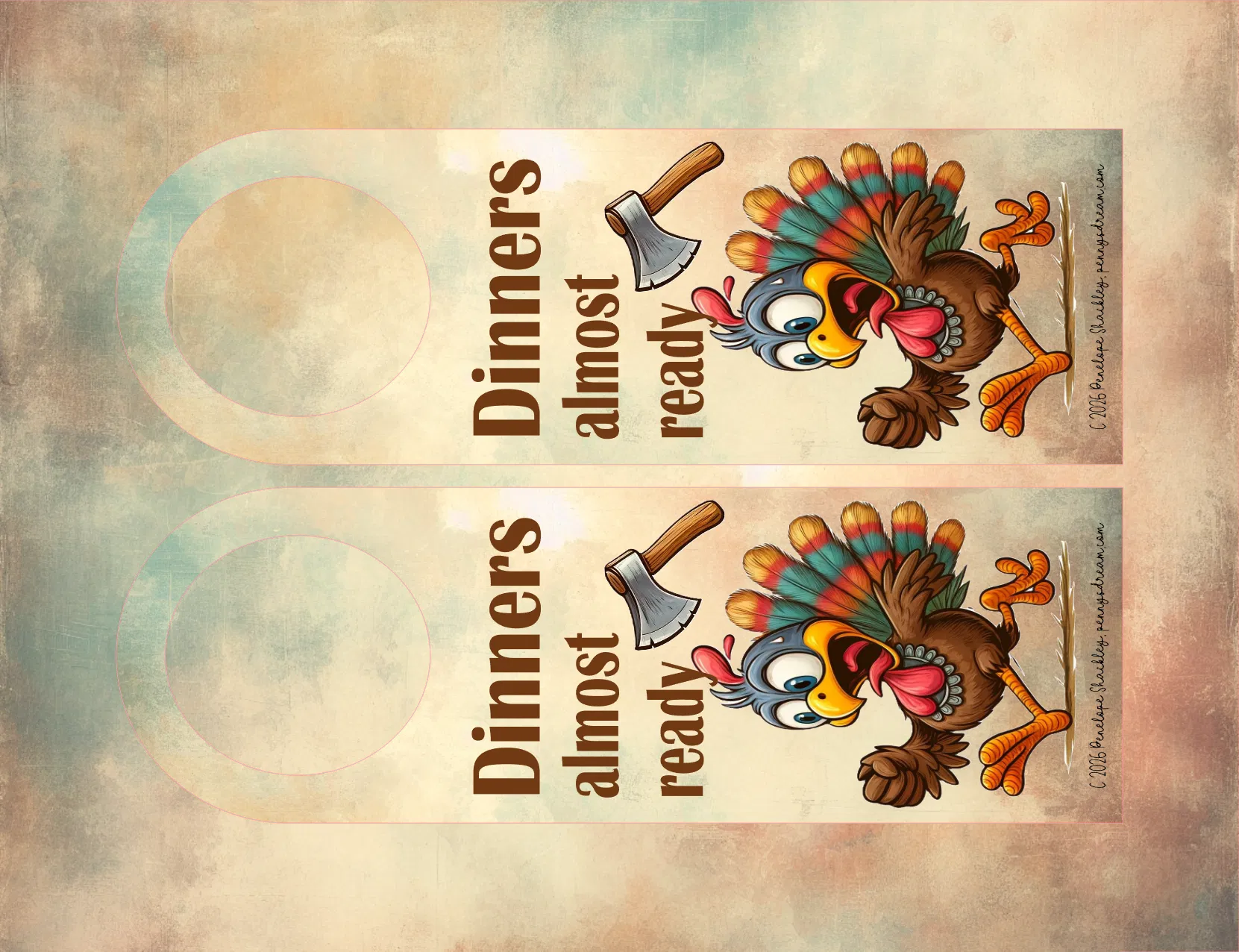Thanksgiving Dinner Door Hanger — Digital Download