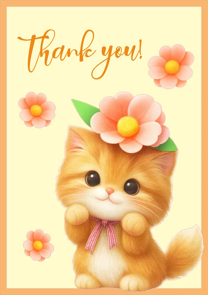 Thank You Kitty — 5 × 7 Layered Card — Digital Download