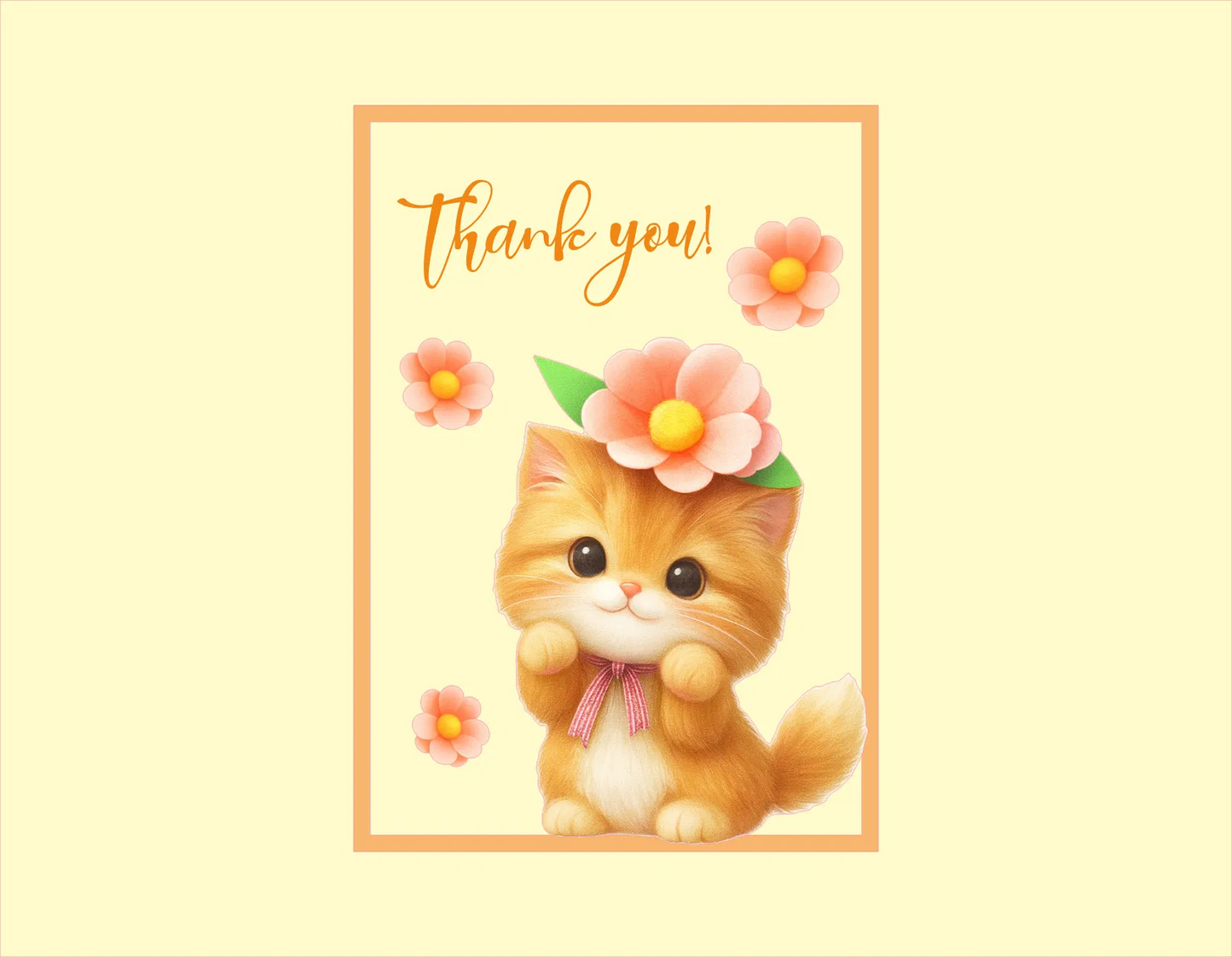 Thank You Kitty — 5 × 7 Layered Card — Digital Download