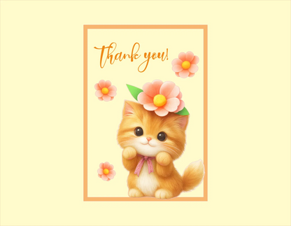 Thank You Kitty — 5 × 7 Layered Card — Digital Download