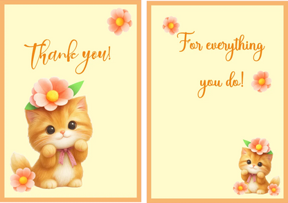 Thank You Kitty — 5 × 7 Layered Card — Digital Download