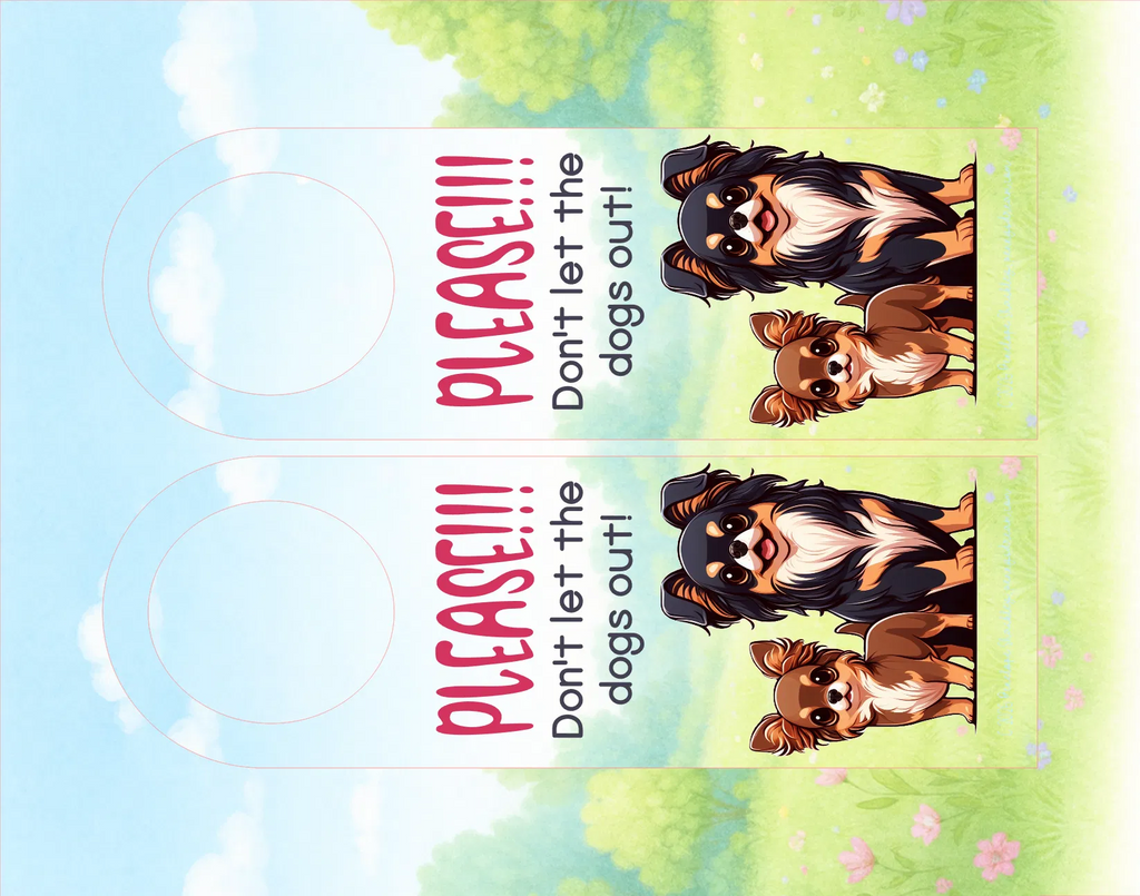 Please Don’t Let the Dogs Out Door Hanger – Digital File (SVG for Silhouette Studio)