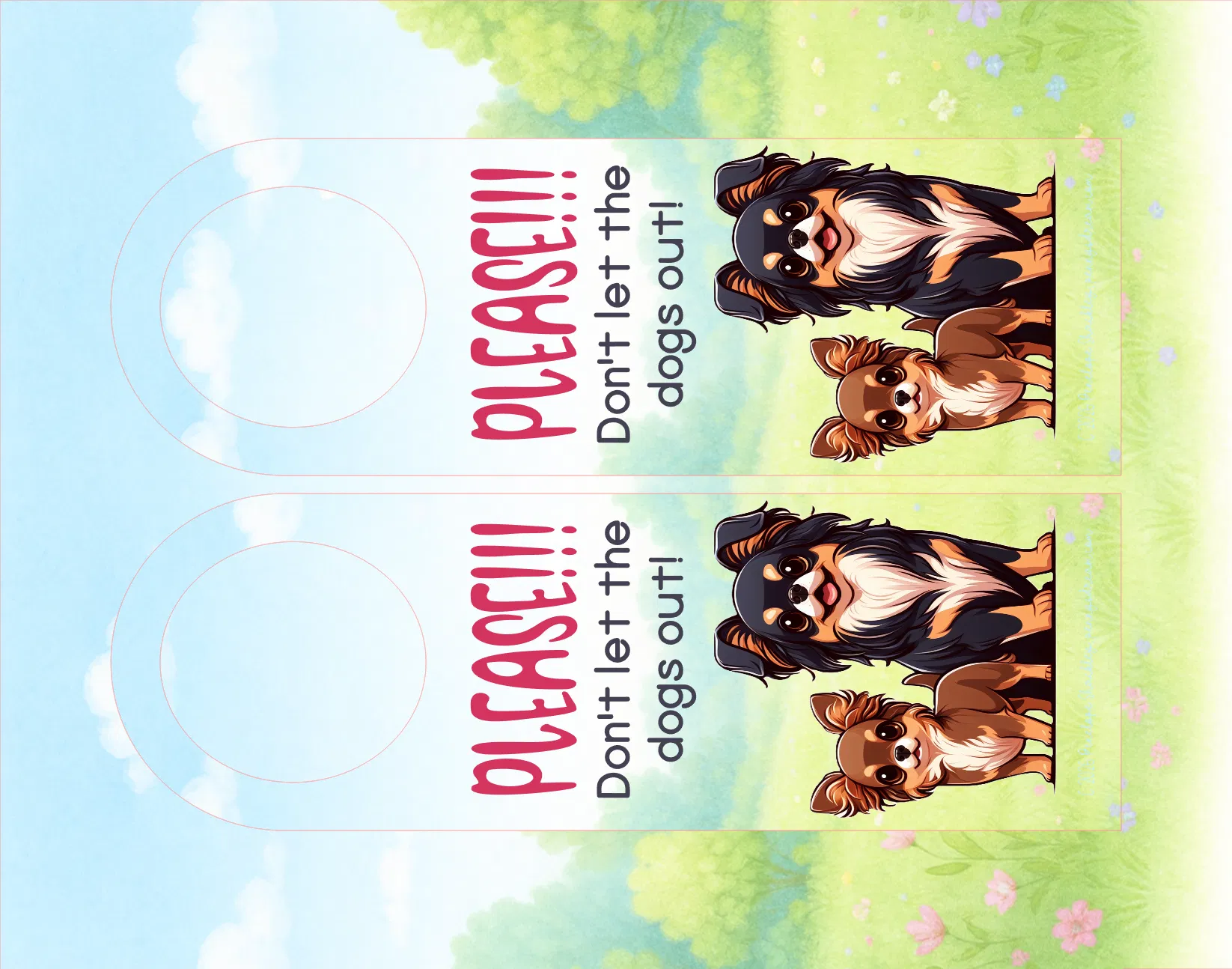 Please Don’t Let the Dogs Out Door Hanger – Digital File (SVG for Silhouette Studio)