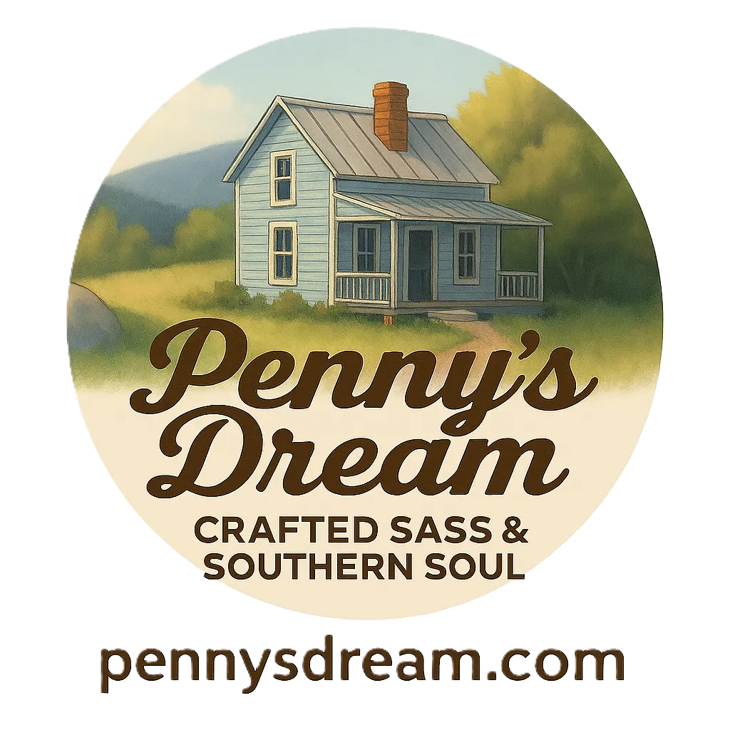 Logo with a house illustration and 'Penny's Dream' text on a circular background