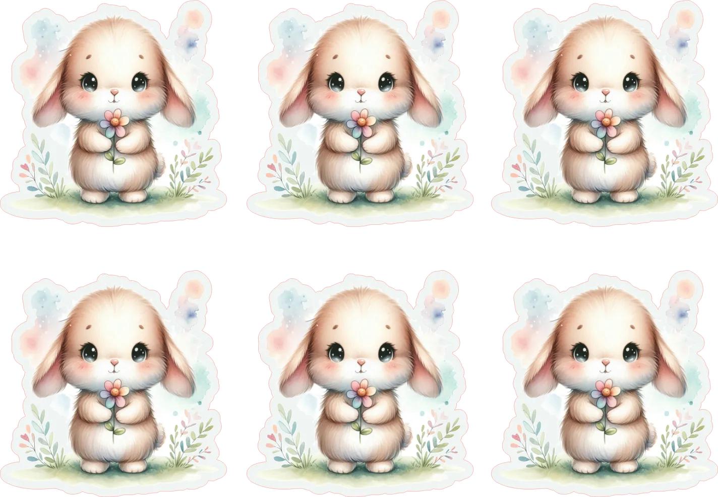 Bunny Hugs Sticker Sheet — Digital Download