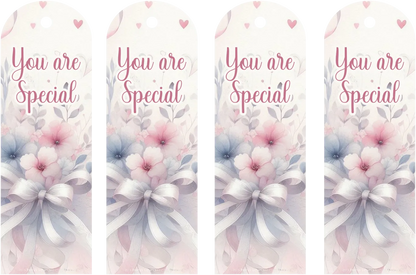 Four identical cards with floral design and 'You are Special' text on a white background.